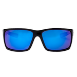 COBIA Fishing Sunglasses - Shiny Black Blue Mirror